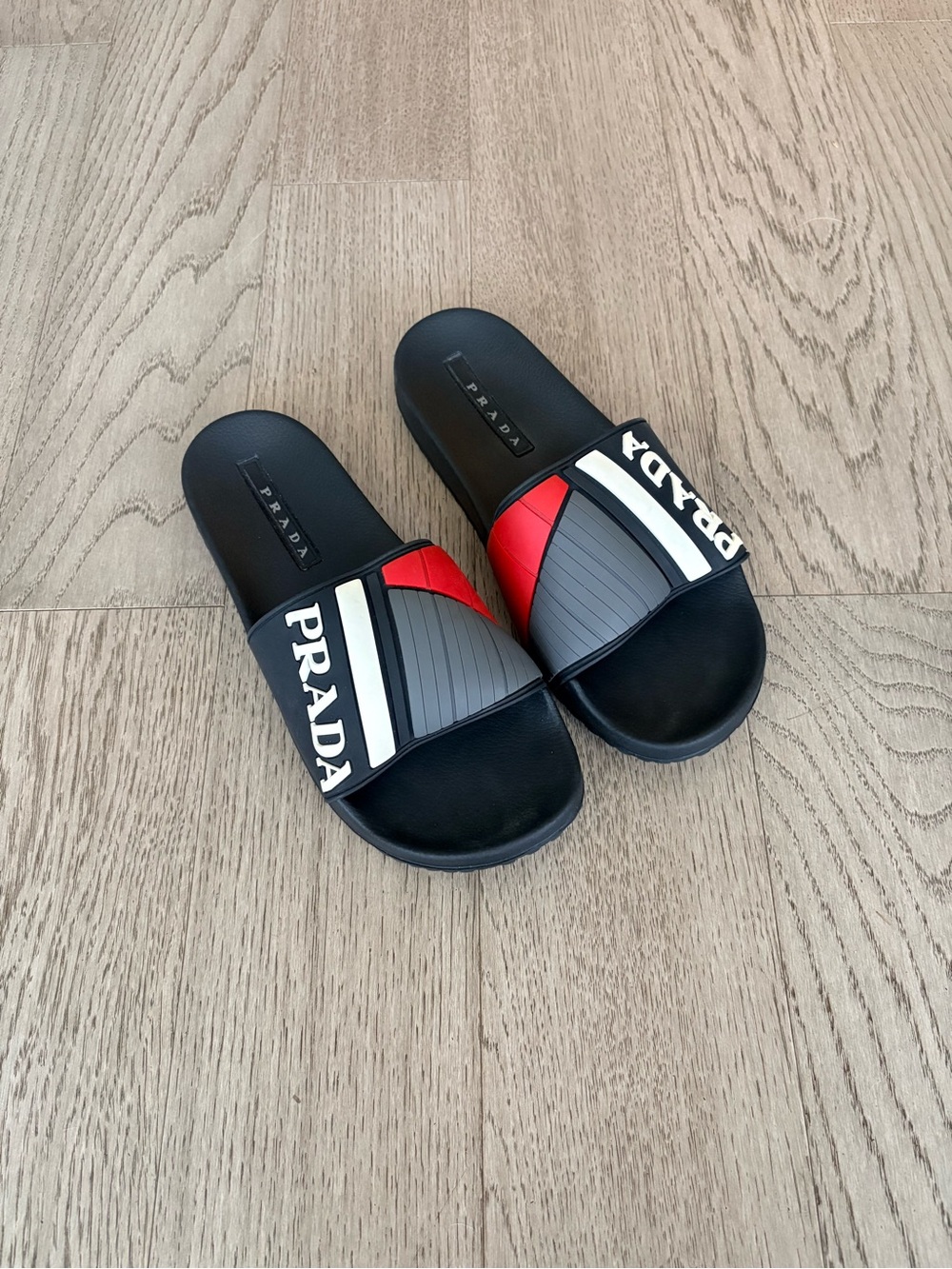 Prada Black Slide Sandals